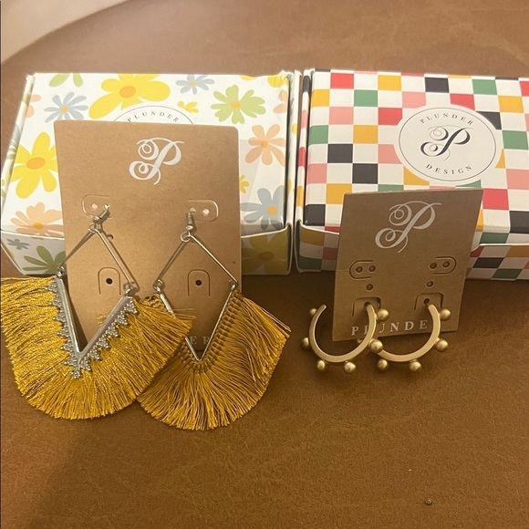 Plunder Jewelry - Plunder Design Yellow Fringe and Gold Hoop Earrings